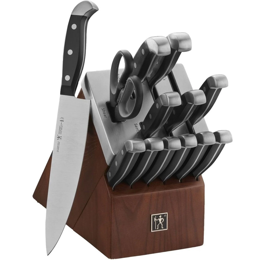 Juego De Cuchillos Henckels 14 Pzas Con Base Negro Y Marron