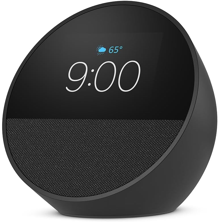 Corneta Amazon Echo Spot Smart Con Reloj Wifi Bluetooth Y Alexa Negro
