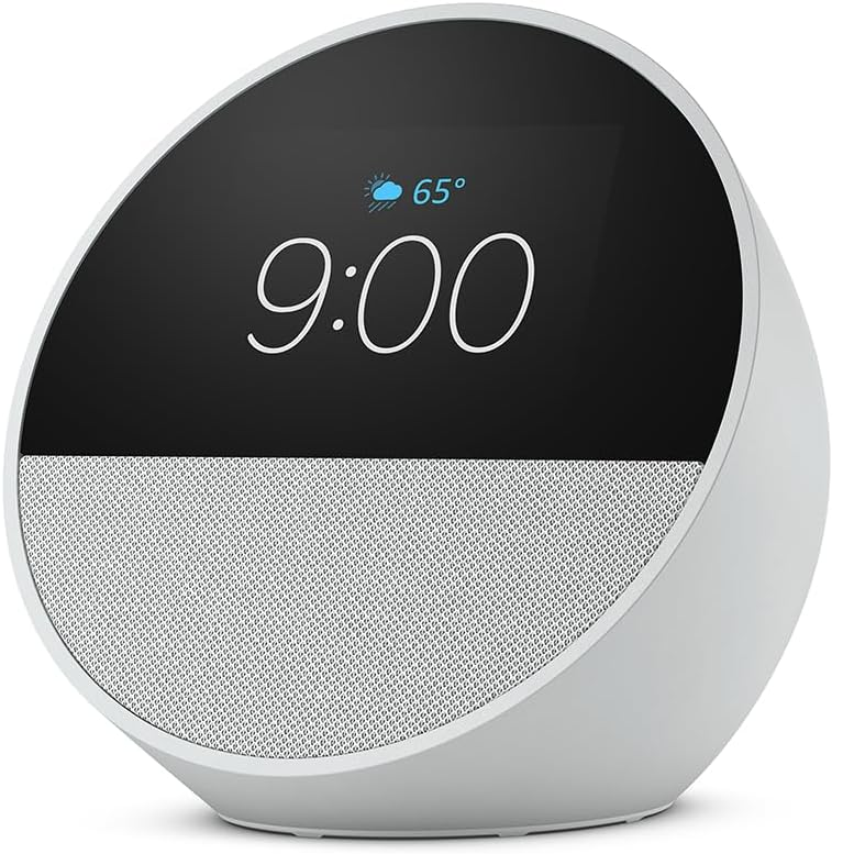 Corneta Amazon Echo Spot Smart Con Reloj Wifi Bluetooth Y Alexa Blanco