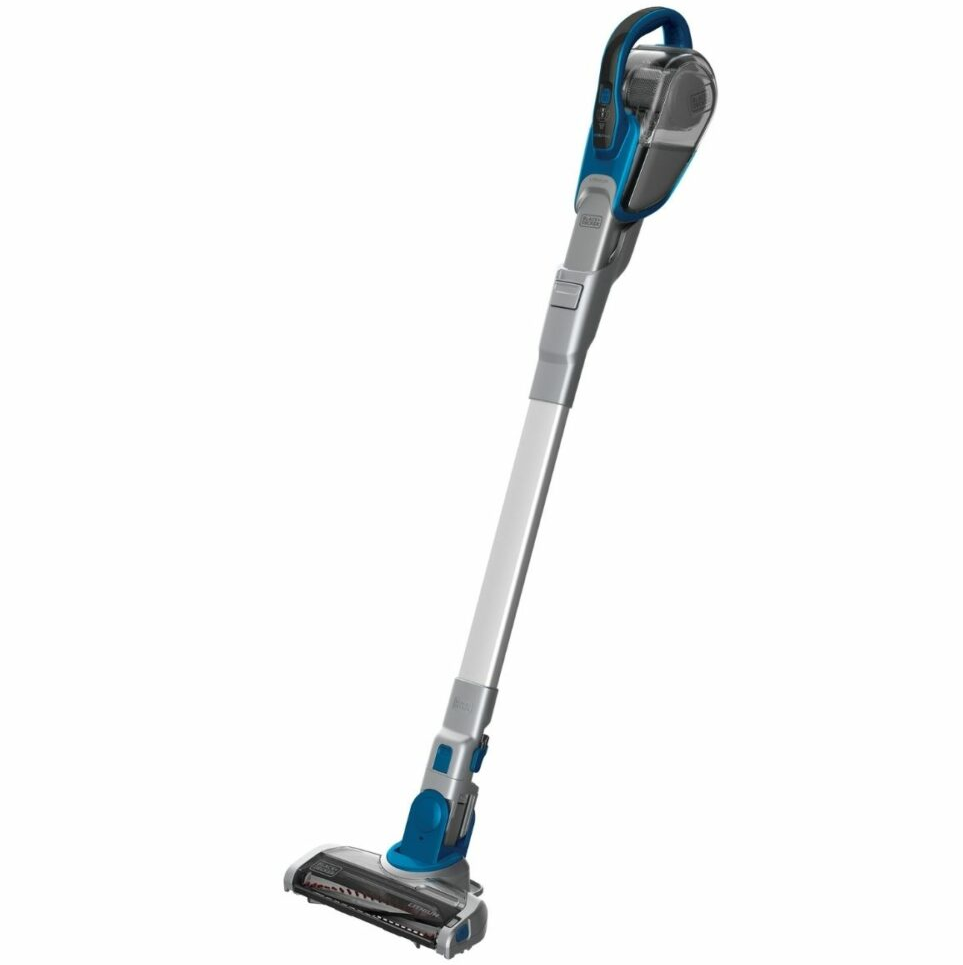 Aspiradora Vertical Black+Decker Inalambrica 2 En 1 Gris Y Azul