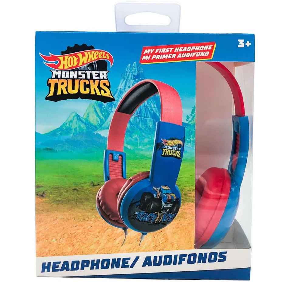 Audifonos Hot Wheels On Ear Alambricos Para Niños Tamaño Ajustable Azul Y Rojo
