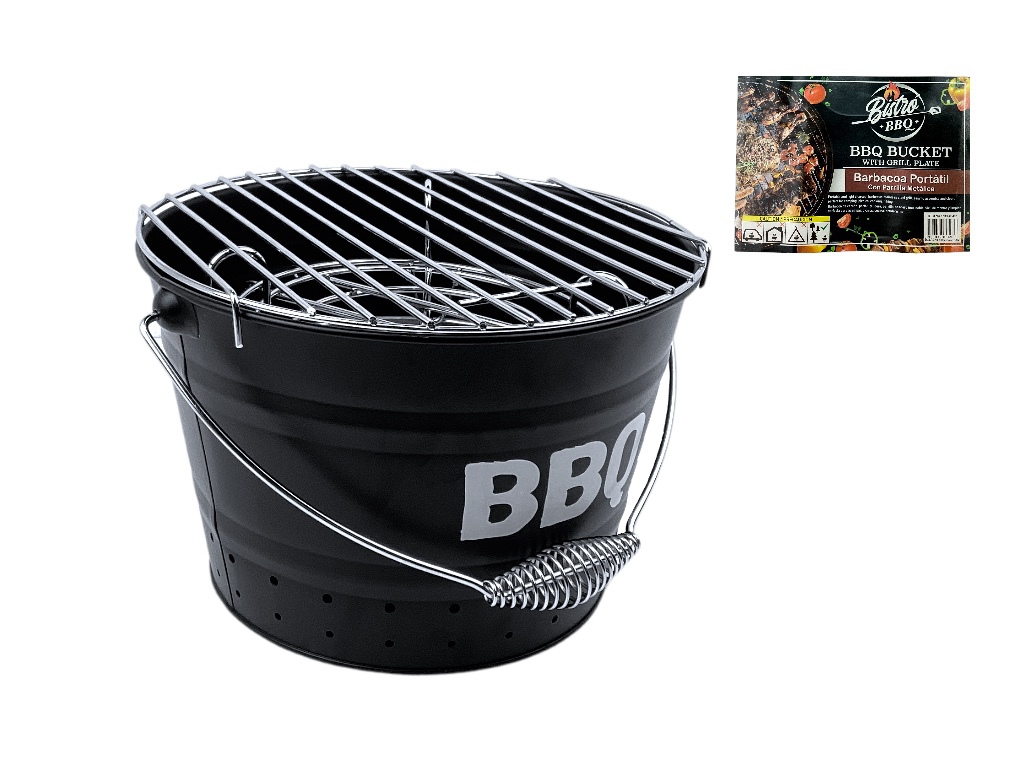 Balde Para Parrilla Bistro BBQ Portatil Negro