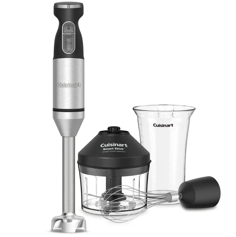 Batidora De Inmersion Cuisinart Smart Stick 3 En 1 2 Vel Con Batidor Y Procesador 300W Negro Y Plateado