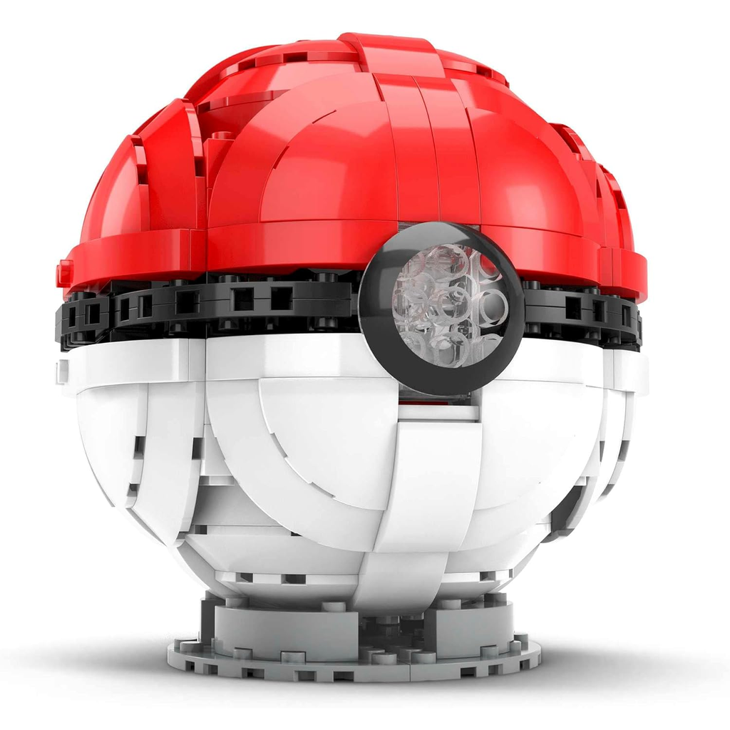 Bola Pokemon Mega Construx Jumbo De Construccion Con Soporte Y Pieza Luminosa Rojo Y Blanco