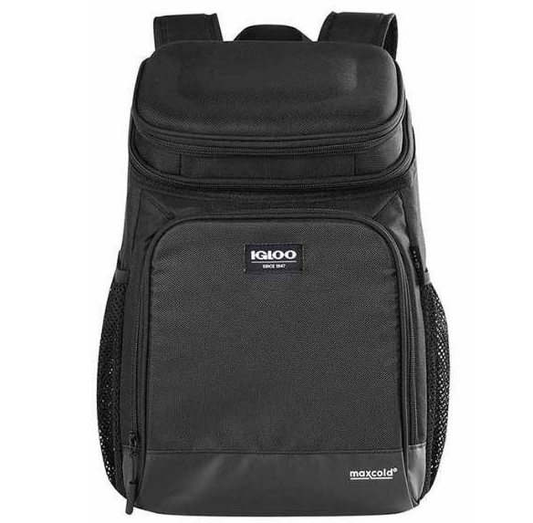 Morral Termico Igloo 18 Latas Aislamiento MaxCold Bolsillos Exteriores Negro