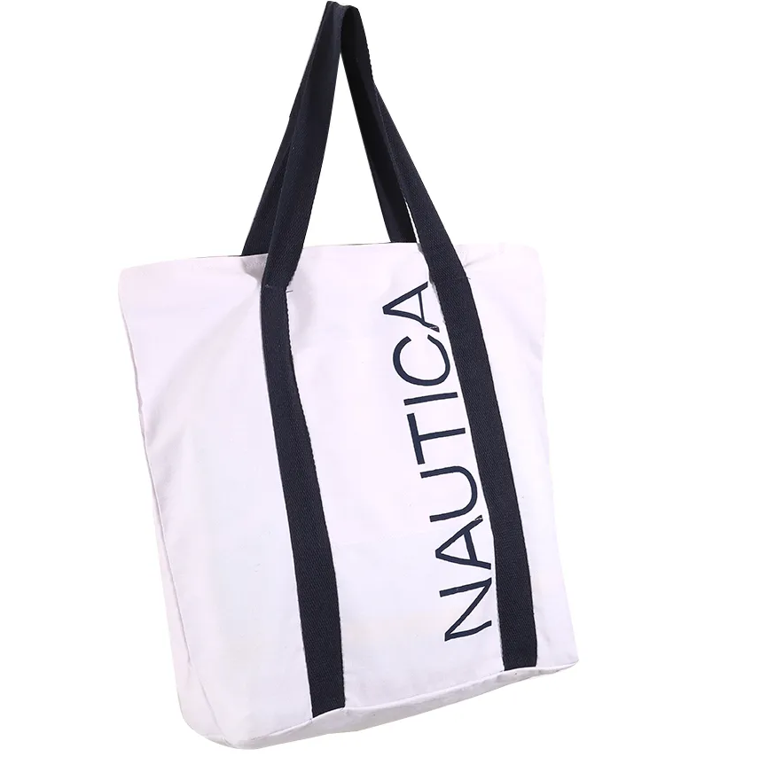 Bolso Y Toalla Nautica Algodon Blanco Y Azul 