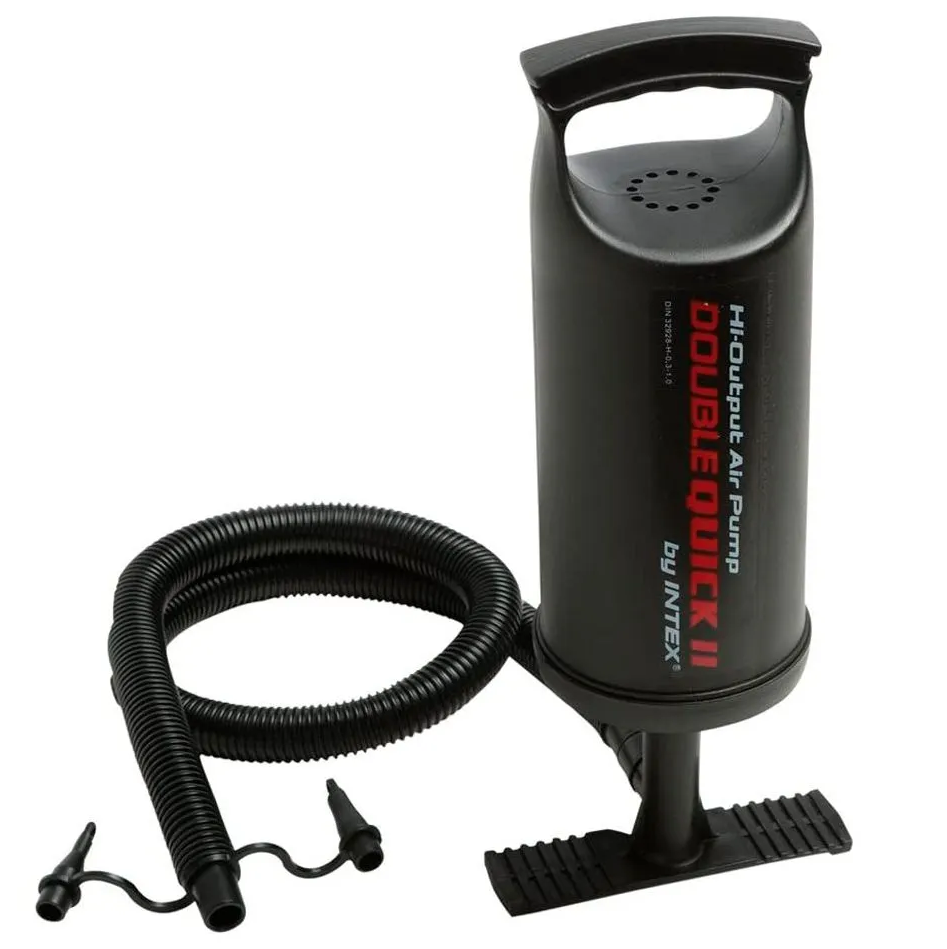 Bomba De Aire Manual Intex Doble Funcion 36 Cm Negro