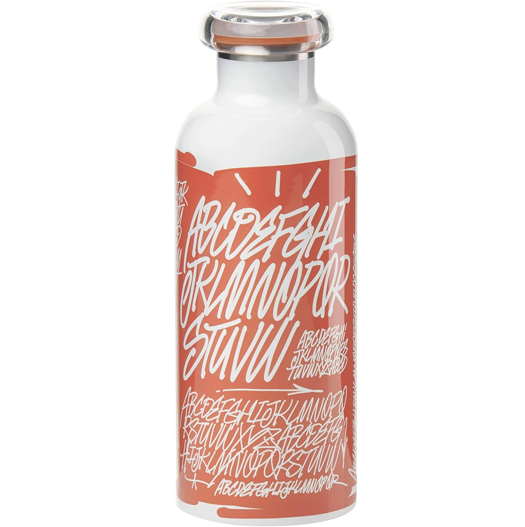 Botella Termica Guzzini On The Go Street Art Doble Pared 500 Ml Blanco Y Naranja