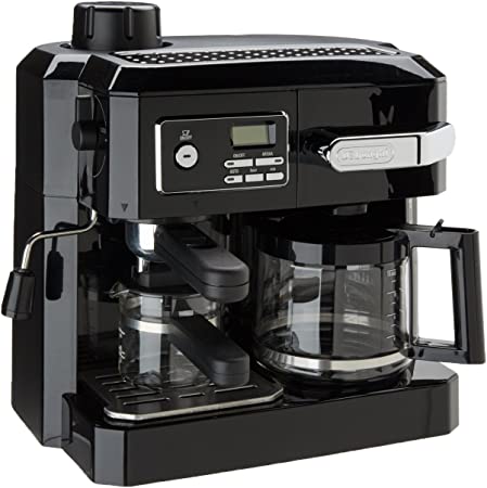 Cafetera Combinada Delonghi 10 Tazas Programable Espumador Con Sistema De Capuchino Negro