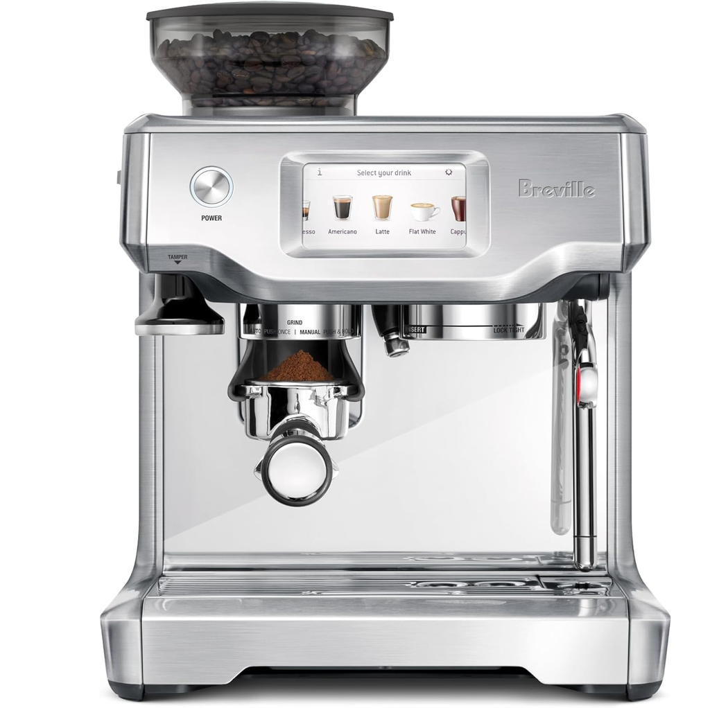 Cafetera Expreso Breville Barista Touch 15 Bares Tecnologia ThermoJet Menu De Cafe Molino Y Espumador Acero
