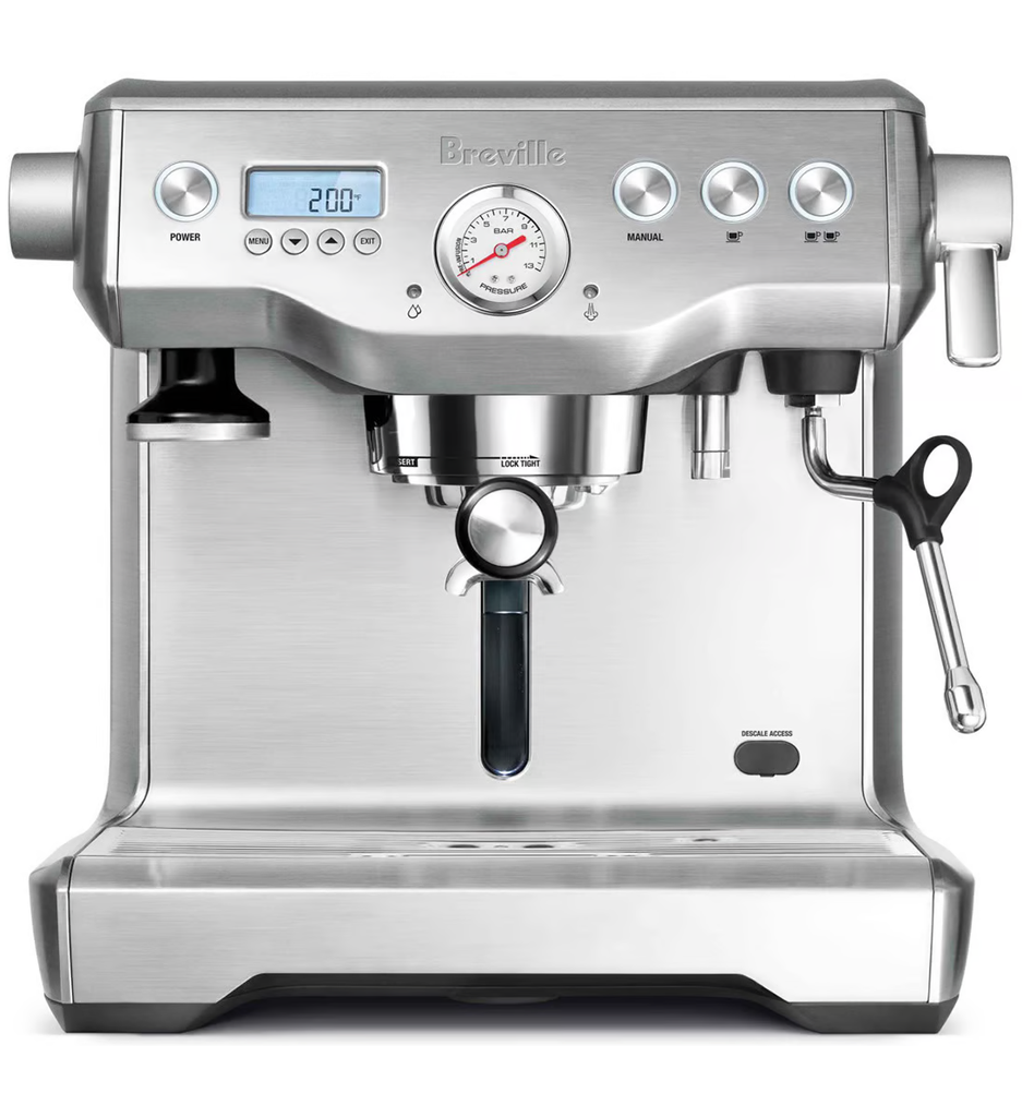 Cafetera Expreso Breville Doble Caldera 15 Bares Pantalla LCD Intuitiva Y Espumador Acero