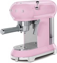 Cafetera Expreso Smeg Estilo Retro 15 Bares Tecnologia Thermoblock Y Espumador Rosado