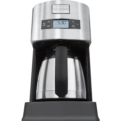 Cafetera Frigidaire Professional 10 Tazas Programable Termica Pantalla LCD Control De Intensidad Acero