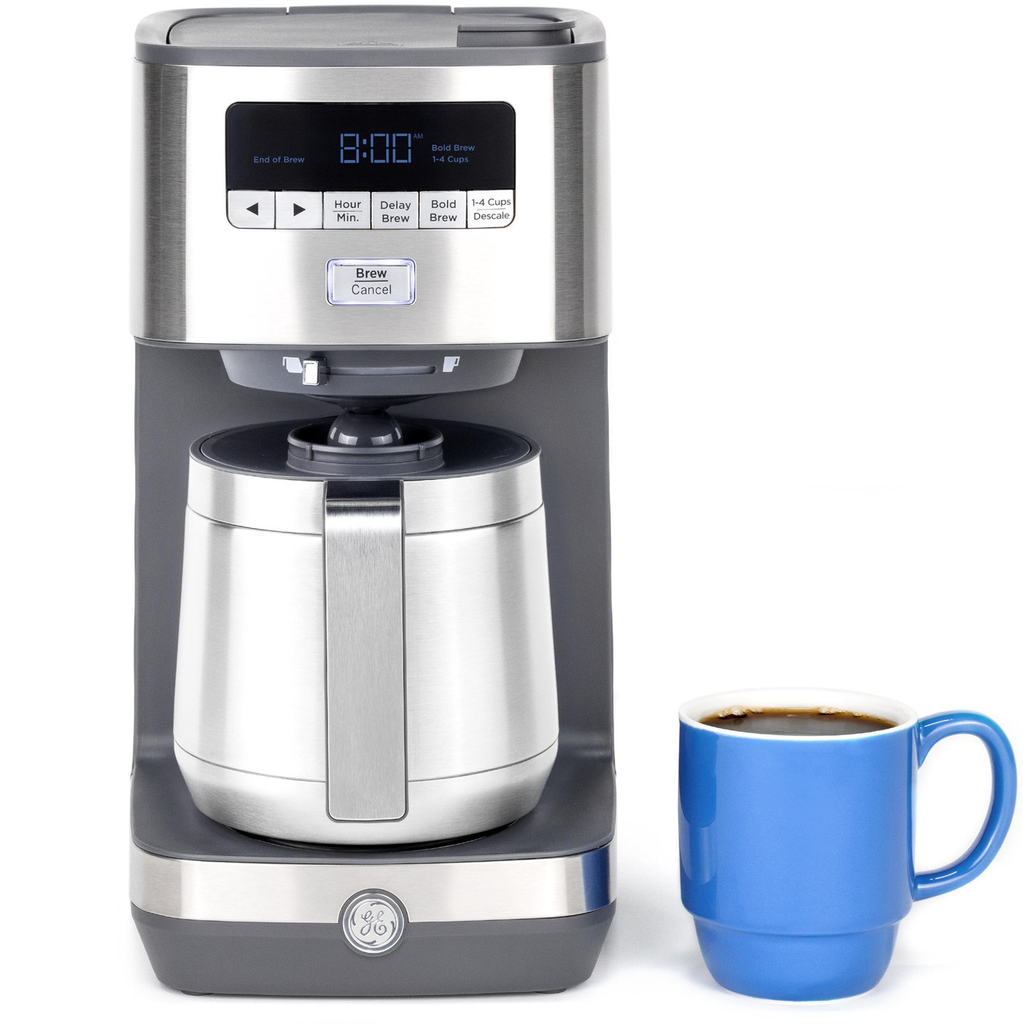 Cafetera GE 10 Tazas Programable Termica Con Servicio Individual Acero