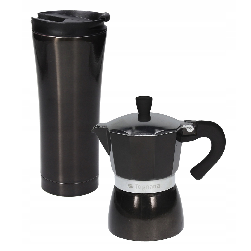 Cafetera Greca Tognana 3 Tazas Con Termo Negro