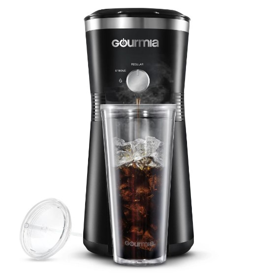 Cafetera Helada Gourmia Control De Intensidad Con Vaso Y Taza Medidora Negro