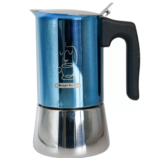 Cafetera Magefesa Italiana Giulia 9 Tazas De Induccion Azul Y Acero