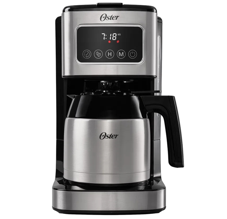 Cafetera Oster 8 Tazas Programable Termica Pantalla Tactil Funcion De Pausa Y Servir Acero