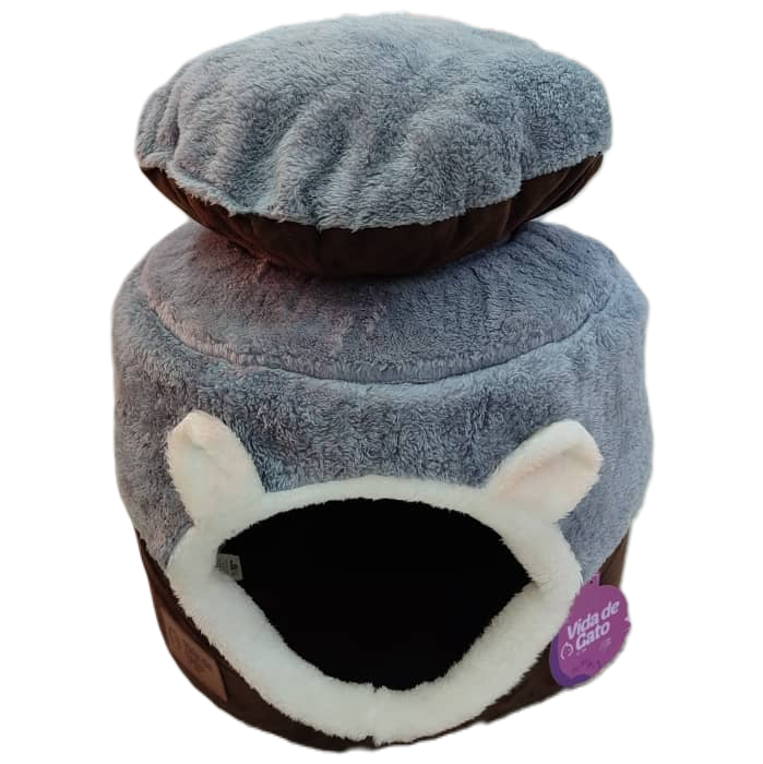 Cama para Gato VDG 2 en 1 Talla S Gris Y Marron