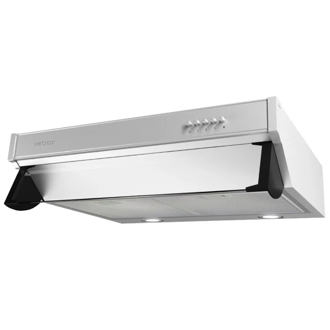 Campana De Gabinete 60 Cm Vetrux Lite 3 Niveles De Extraccion Luces LED Acero