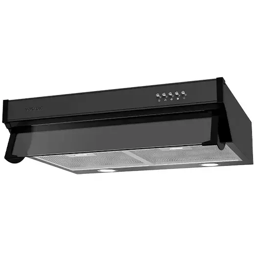 Campana De Gabinete 60 Cm Vetrux Lite 3 Niveles De Extraccion Luces LED Negro
