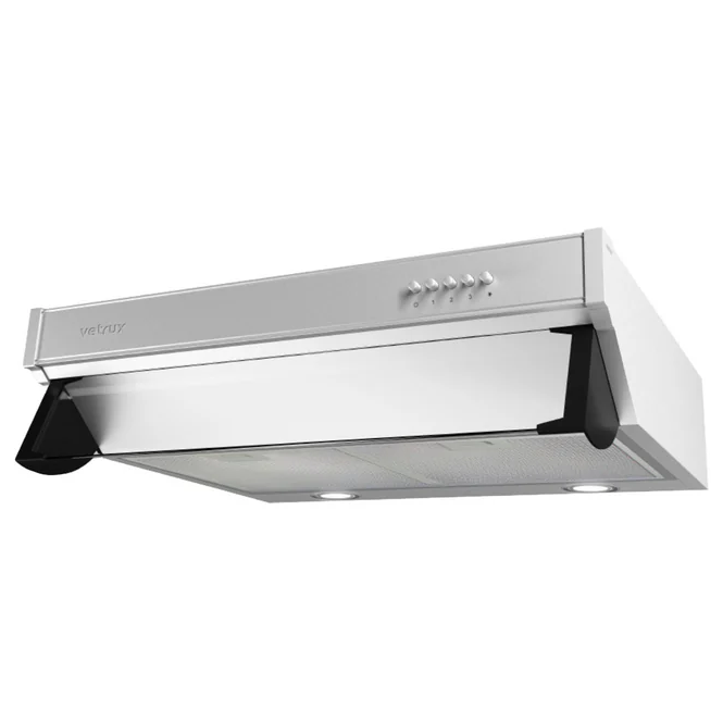 Campana De Gabinete 90 Cm Vetrux Lite 3 Niveles De Extraccion Luces LED Acero