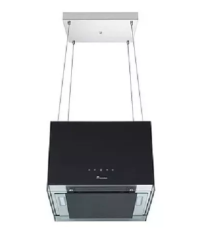 Campana De Isla 50 Cm Tecnolam Cuadrada Con Guallas Negro