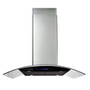 Campana De Isla 90 Cm Drija Touch Vidrio Curvo Acero