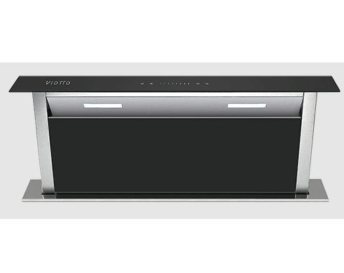 Campana De Isla 90 Cm Viotto Aequus Downdraft Telescopica Negro