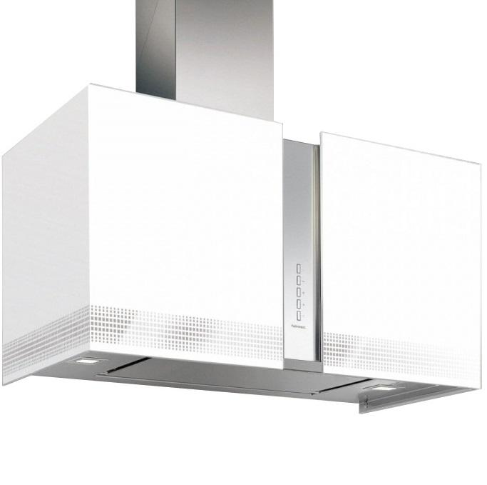 Campana De Pared 67 Cm Falmec Platino Mirabilia Square Vidrio Blanco Acero