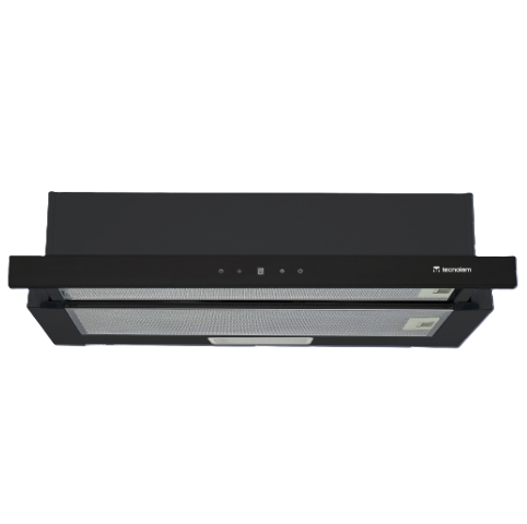 Campana De Gabinete 70 Cm Tecnolam Slider Motor Doble Turbina Luces MultiLed Negro