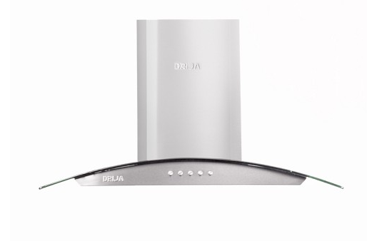 Campana De Pared 76 Cm Drija Prisma Vidrio Curvo Acero