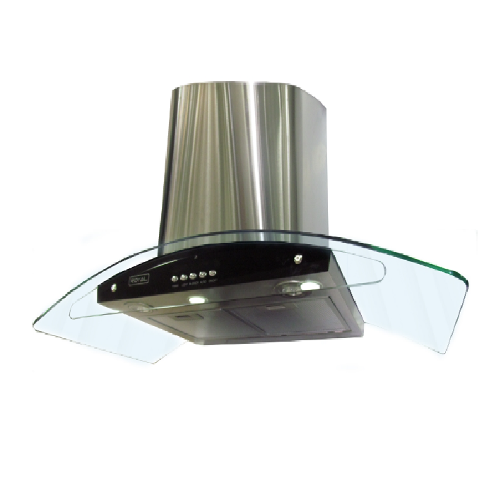 Campana De Pared 76 Cm Royal Vidrio Curvo Acero