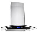 Campana De Pared 76 Cm Tecnolam Axia Touch Vidrio Curvo