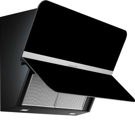 Campana De Pared 85 Cm Falmec Flipper Vetro Negro