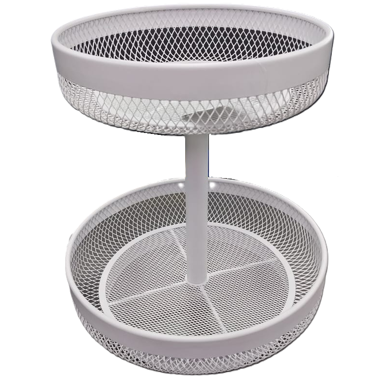 Canasta Para Frutas Kennedy 2 Niveles Metalico Blanco