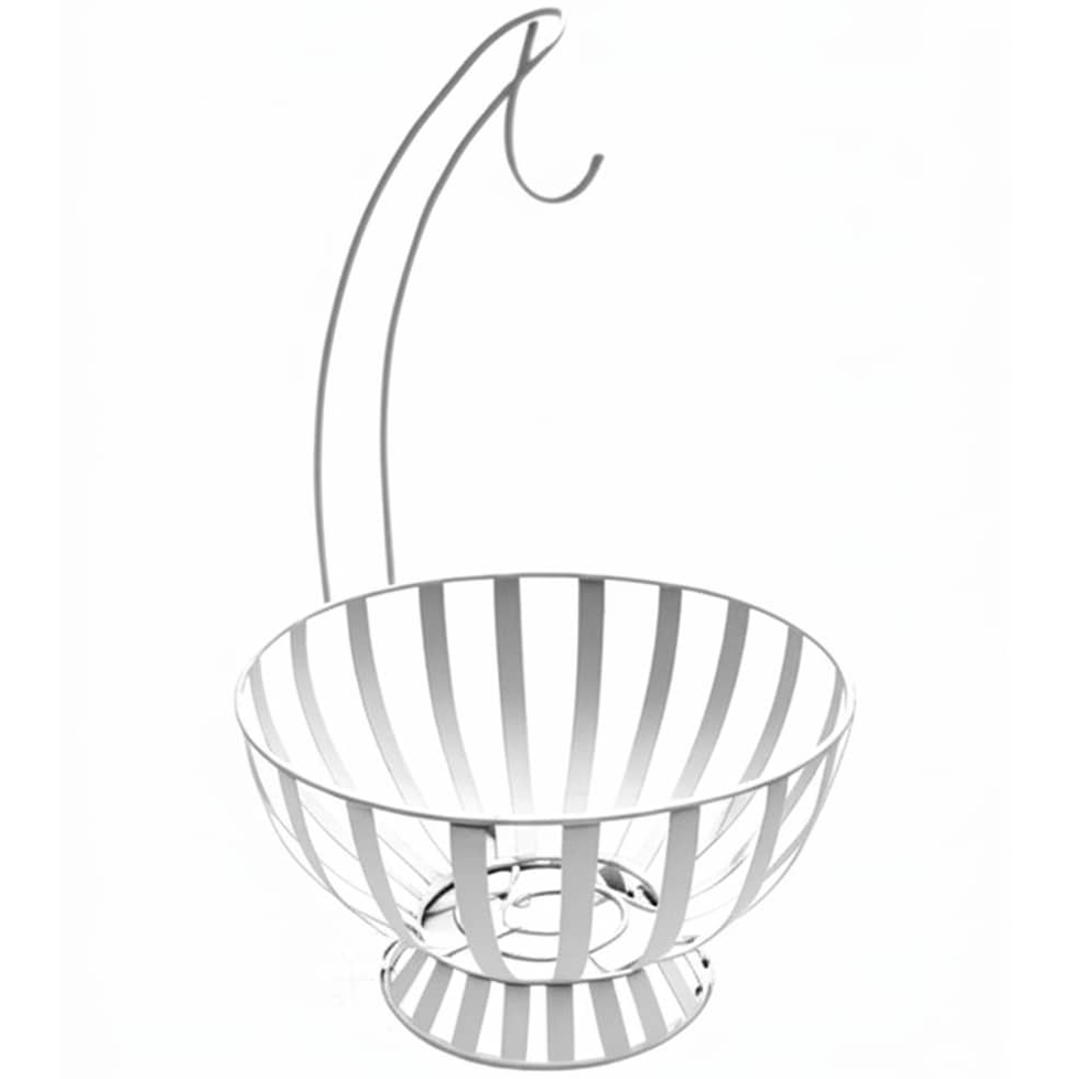 Canasta Para Frutas Kennedy Con Gancho Metalico Blanco