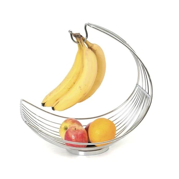 Canasta Para Frutas Kennedy Con Gancho Metalico Plateado