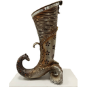 Candelabro Decorativo Forma Cuerno 19.5X12X30.5 Cm Bronce