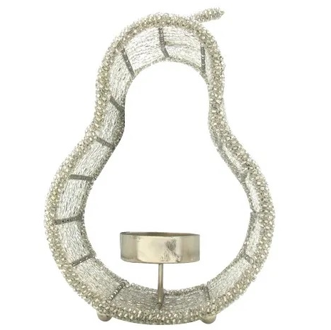 Candelabro Pera Decore 11X7X1 Cm Plateado