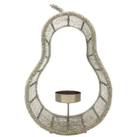 Candelabro Pera Decore 13X7X20 Cm Plateado
