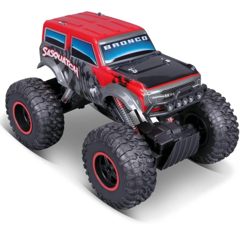 Carro Maisto 4X4 Bronco Monster Sasquatch Con Suspension 4Wd Y Control Remoto Rojo