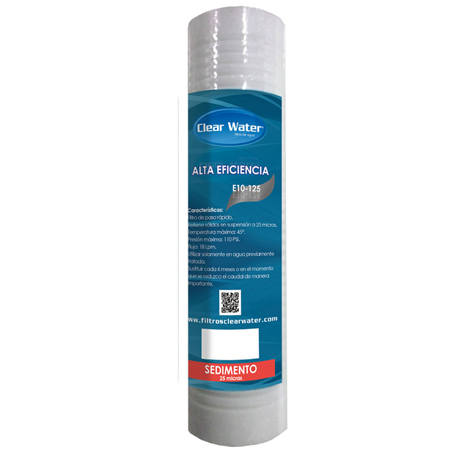Cartucho Para Filtro Clear Water De Carbon Clear Water A 25 Micras 10"