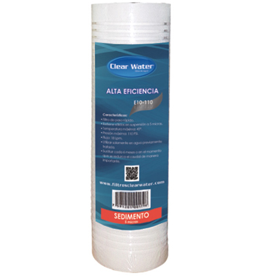Cartucho Para Filtro Clear Water De Carbon Clear Water A 5 Micras 10"