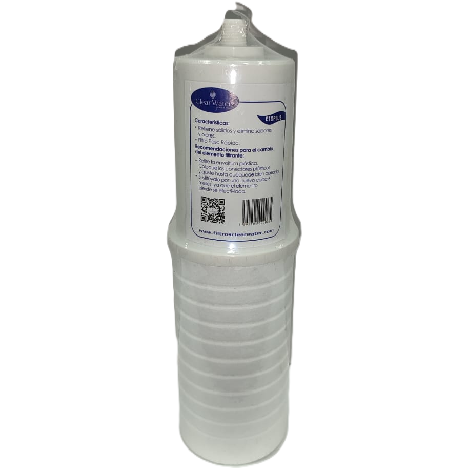 Cartucho Para Filtro Clear Water De Carbon Doble Accion 7" A 5 Micras