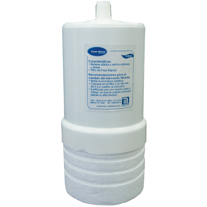 Cartucho Para Filtro Clear Water De Carbon Doble Accion 7" A 5 Micras 
