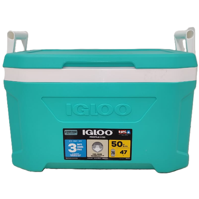 Cava Igloo Profile II 47 Lts 50 Qt Con Asas Turquesa