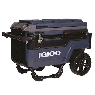 Cava Igloo Trailmate Journey 66 Lts 70 Qt Con Ruedas Asa Telescopica Cesta Y Bandeja Azul