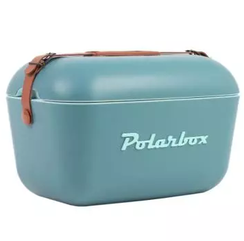 Cava Polarbox Classic 20 Lts Con Correa Ajustable Azul Marino Y Marron