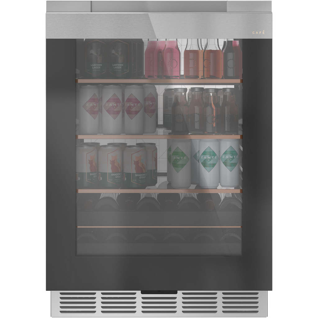 Centro De Bebidas Cafe Energy Star Smart 60 Cm 126 Latas/14 Botellas Luz LED Empotrable Plateado Y Negro 